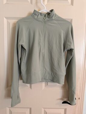 Movetheory Sage Green Zip Mock-Neck Active Jacket